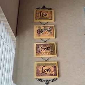 Home Interiors Decorative Wall Plaque Set - Live, Celebrate, Dream, Love